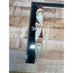 Hand-Carved Wooden Santa Claus Ornament